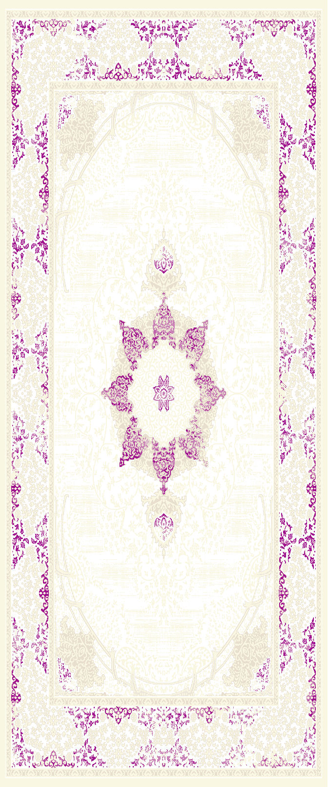 Heatset Floşlu Halı - Yumuşak Floş Dokulu Lüks Halı, Fuşya Detay